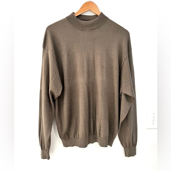 Pronto Uomo Other - PRONTO UOMO green silk blend turtleneck sweater size large